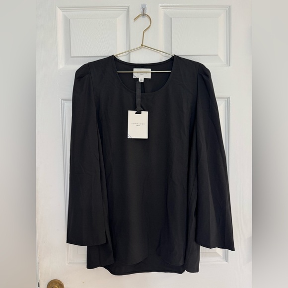 Pomander Place NWT Tuckernuck Bedford Top XXL Black Long Sleeve Dressy - Picture 5 of 13